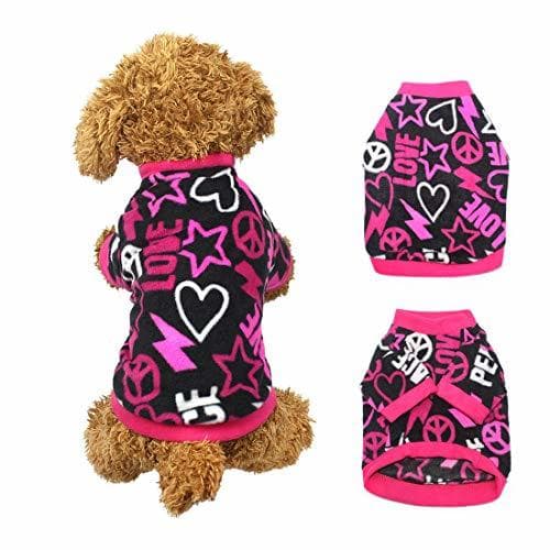 Lugar Idepet Pet Dog Cat Clothes Graffiti Style Soft Fleece Sweater Shirt Coat