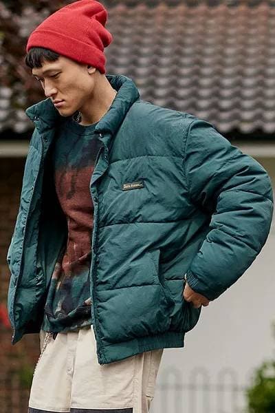 Moda Iets Frans... Green nylon puffer jacket