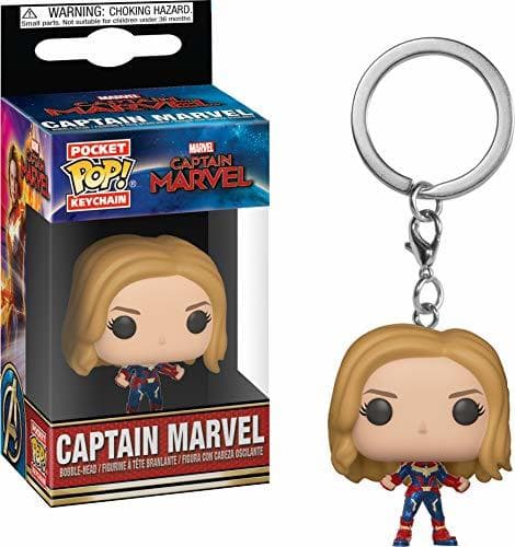 Game Funko- Keychain Llavero Pocket Pop Capitana Marvel, Multicolor, Talla única