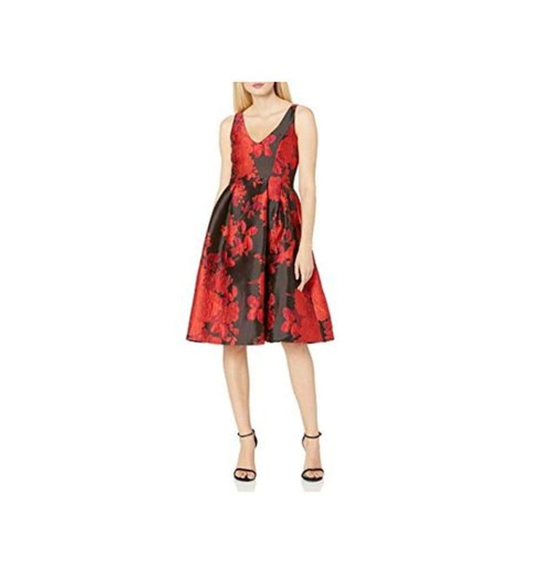 Fashion Adrianna Papell Women's Scarlett Jacquard Fit and Flare, red