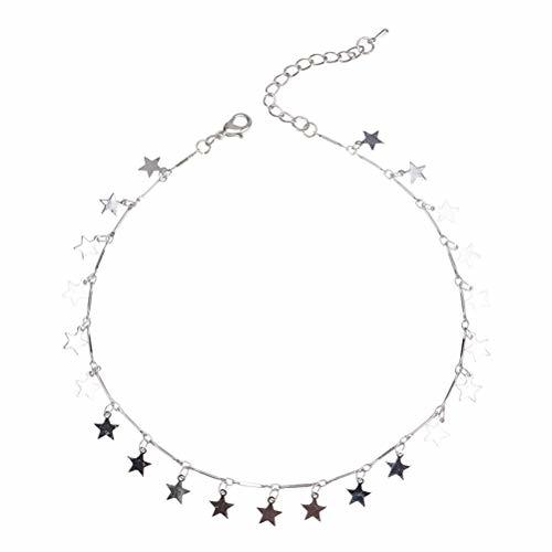 Fashion FENICAL Collar de gargantilla de mujer Collar de estrella afortunada Cadena de