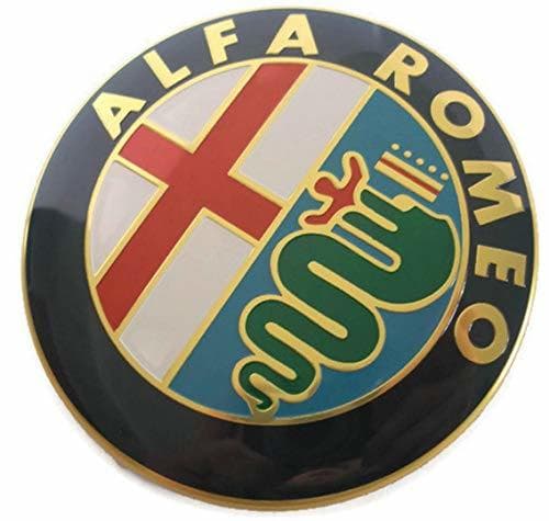 Producto 2 Emblemas escudo Alfa Romeo oro logotipo 74 mm capó delantero trasero