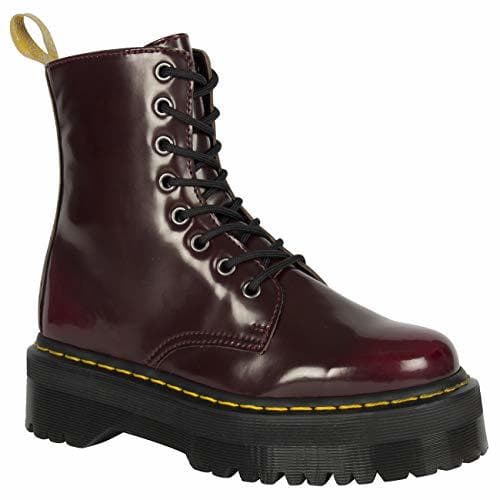 Fashion Dr. Martens 2976 botina vegano rojo cereza Cambridge Cepillo rojo burdeos 21802600,