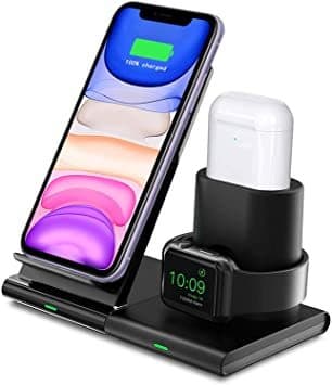 Electronic MoKo Cargador Inalámbrico Wireless Charger Compatible con iPhone y Apple Watch