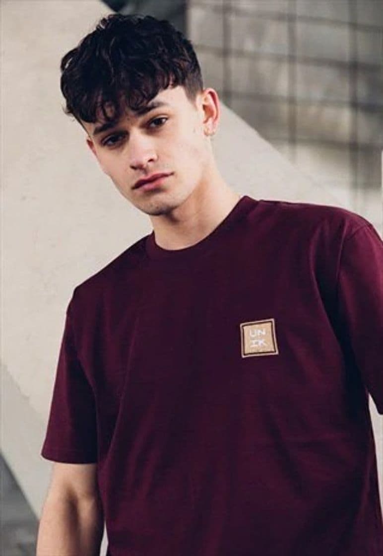 Moda Essentials Premium Burgundy Tee with Tan Embroidery