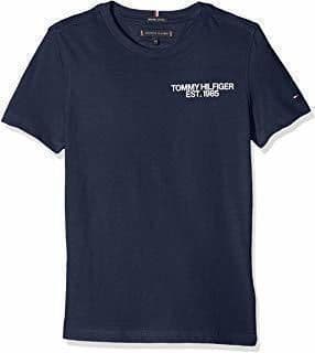 Fashion Tommy Hilfiger Boys Basic Cn Knit S/s Camiseta, Negro