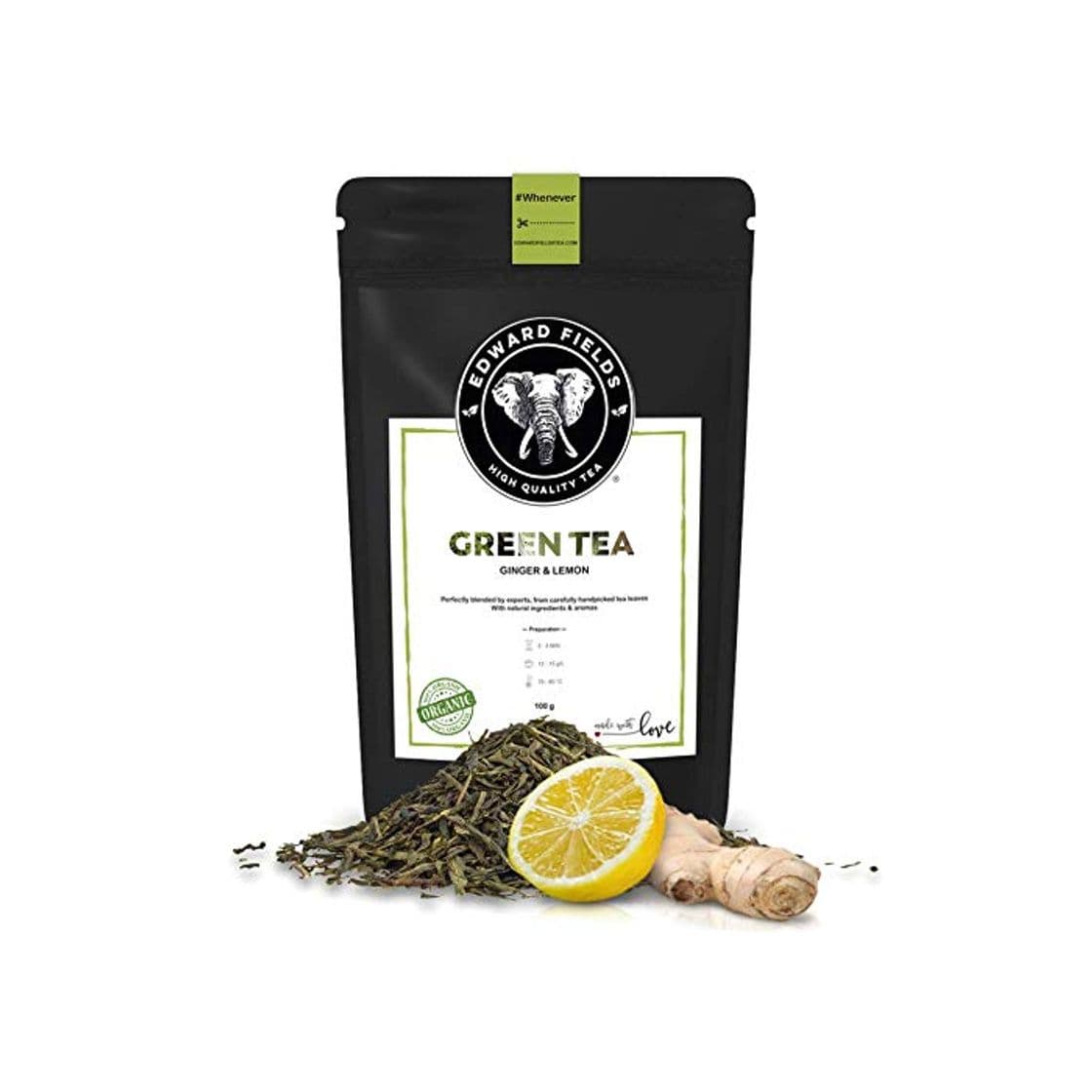 Product Edward Fields - Té Verde orgánico de alta calidad con Jengibre y