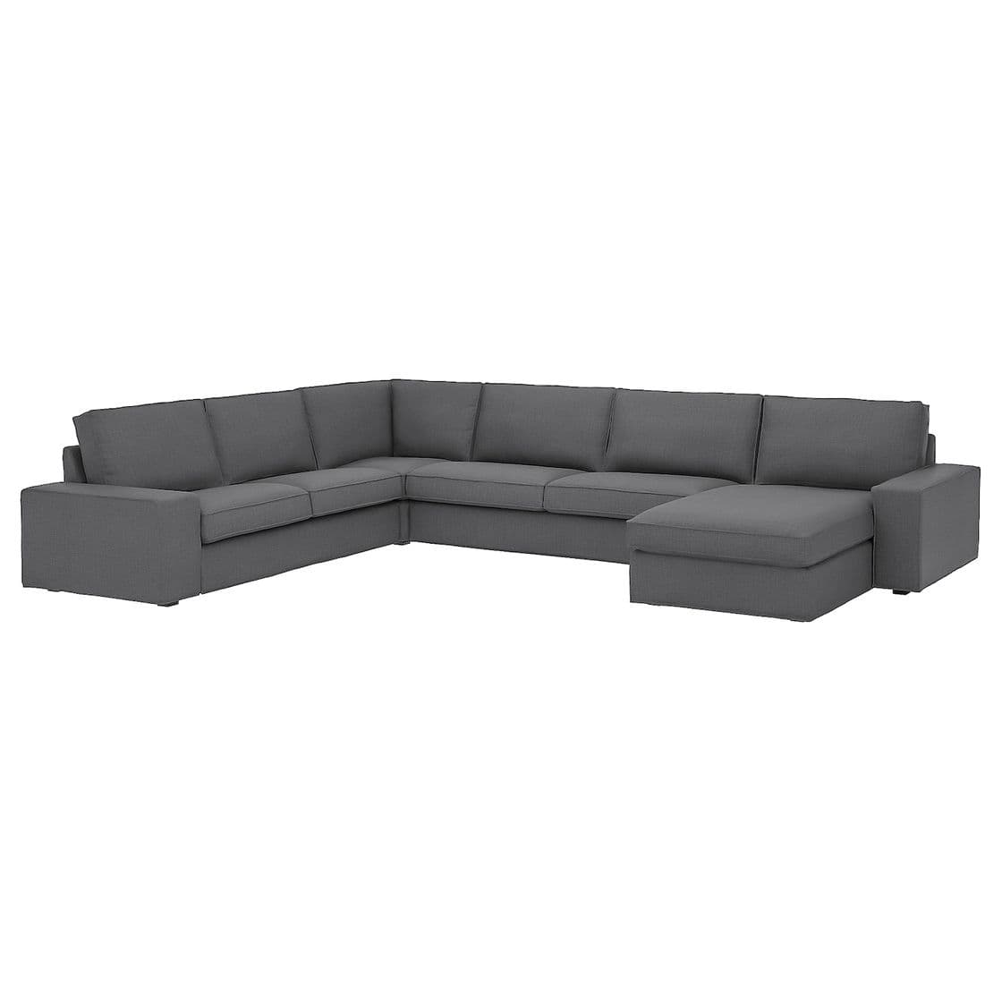 Moda KIVIK Sofá de esquina 6, +chaiselongue/Skiftebo gris oscuro - IKEA