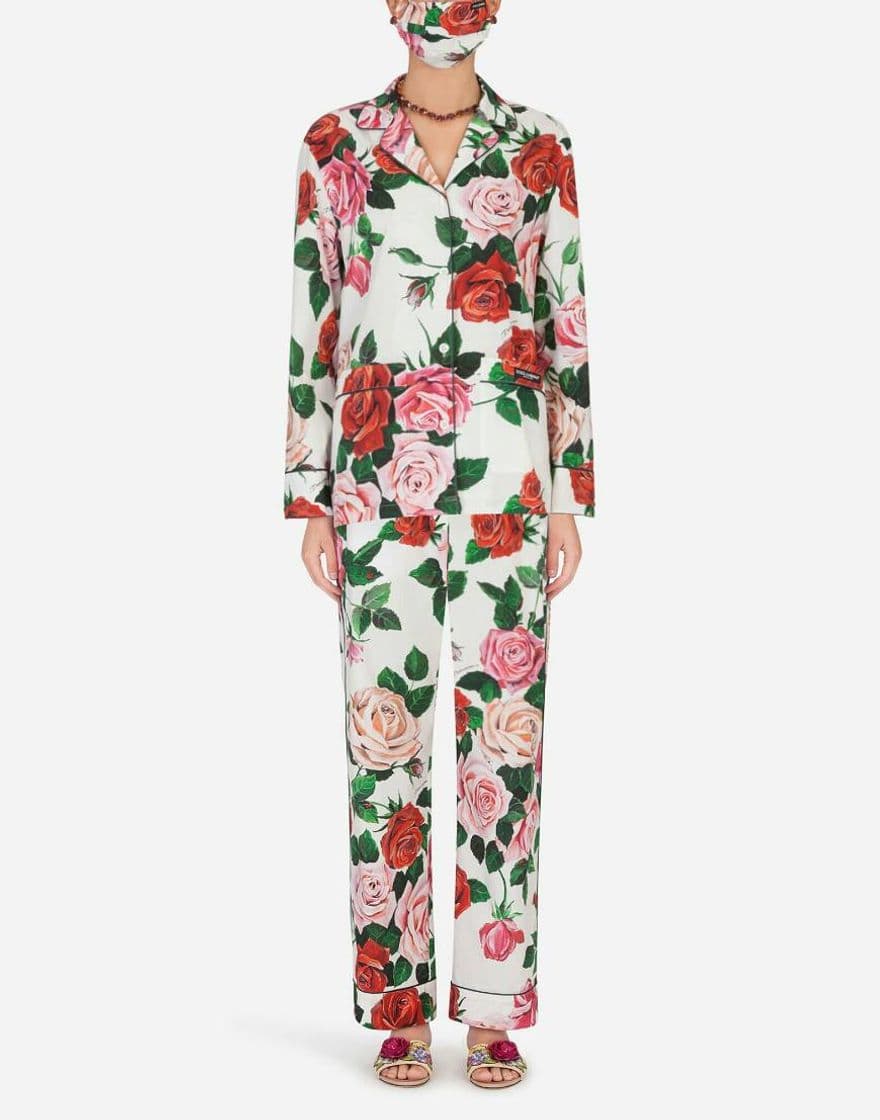 Fashion Collection - ROSE-PRINT PAJAMA SET WITH MATCHING FACE ...