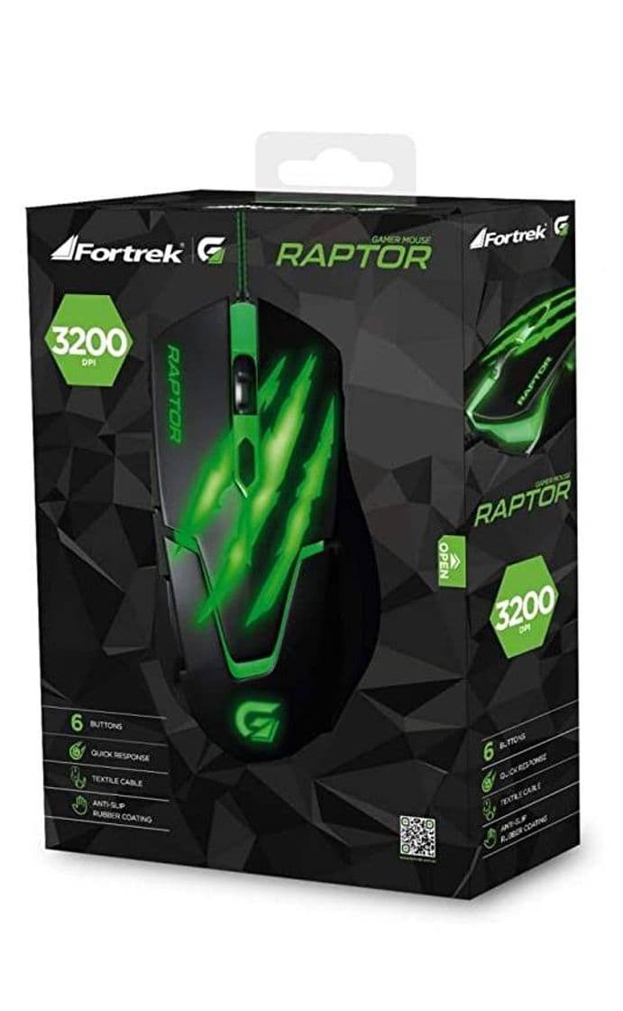 Product Fortrek OM-801, Mouse Gamer USB, 3200 DPI, Preto