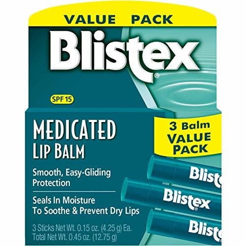 Producto Blistex, Medicated Lip Balm, Lip Protectant/Sunscreen, SPF 15, 3 Balm Value Pack,