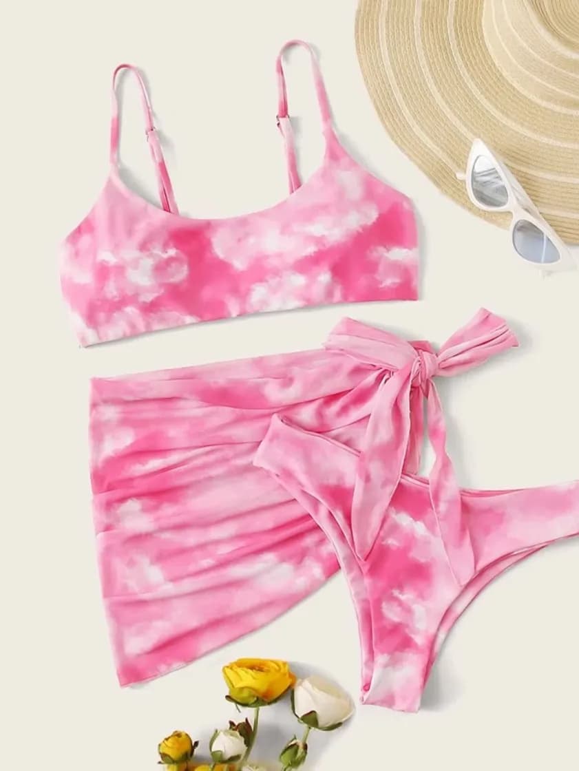 Fashion Set de bikini tie dye 3 piezas