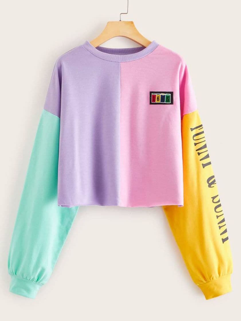 Fashion Sudadera de 4 colores con mangas anchas