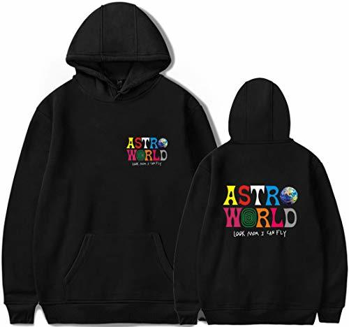 Fashion PANOZON Sudadera Hombre Impresión de Travis Scott Astroworld Pull-Over Chaqueta con Capucha