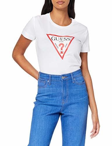 Product Guess SS Cn Icon T-Shirt Camiseta, Blanco