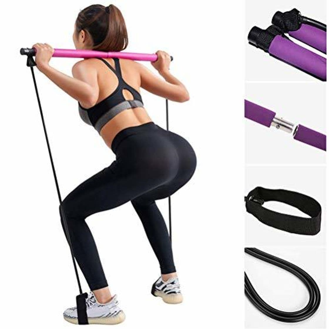 Product Kit de barra de pilates portátil con banda de resistencia para ejercicios