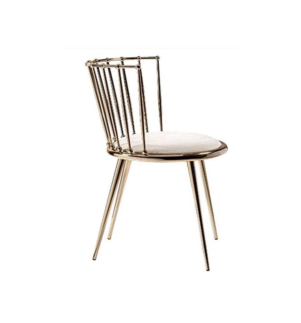 Product fbg Fashion Nordic Gold Iron Chair Modern Design Dressing Table Chairs Metal Steel Chair Makeup Stool Multicolor Mat