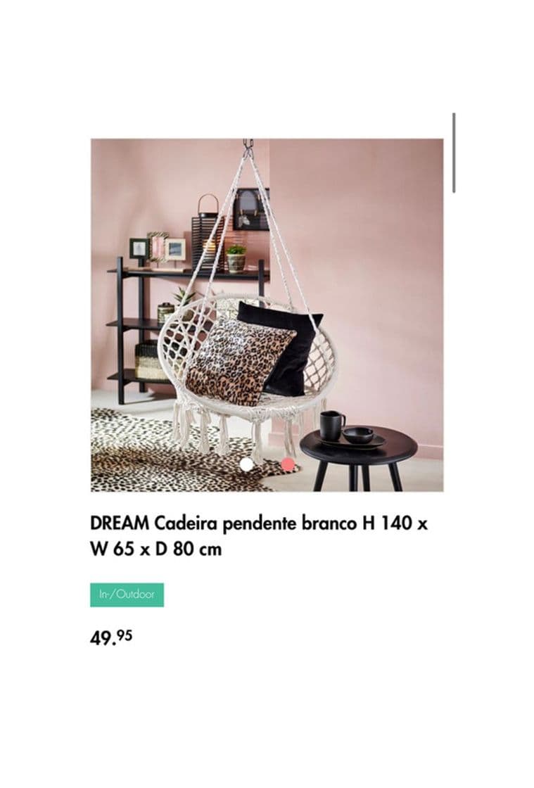 Product DREAM Cadeira pendente branco H 140 x W 65 x D 80