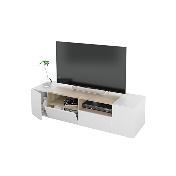 Product Habitdesign 0F6624A - Mueble de Salon, modulo Comedor Tamiko, Acabado Blanco Artik