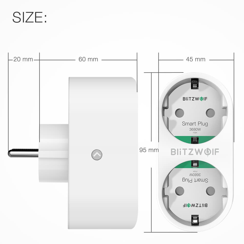 Product Tomada dupla inteligente BlitzWolf® BW-SHP7 16A 2 IN 1