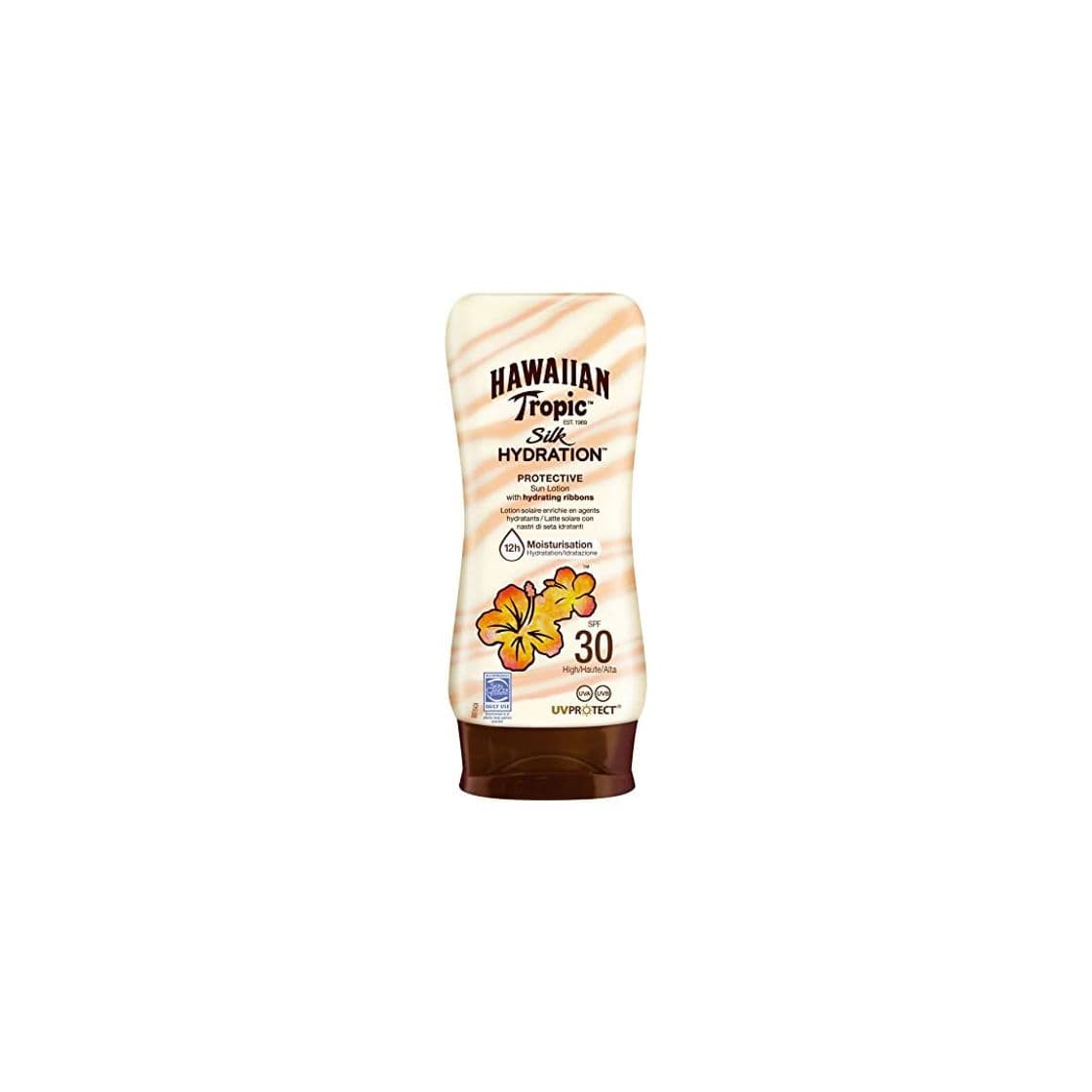 Belleza Hawaiian Tropic Silk Hydration Protective - Loción Solar Protectora con índice SPF 30 con cintas de seda hidratantes y resistente al agua, formato 180 ml