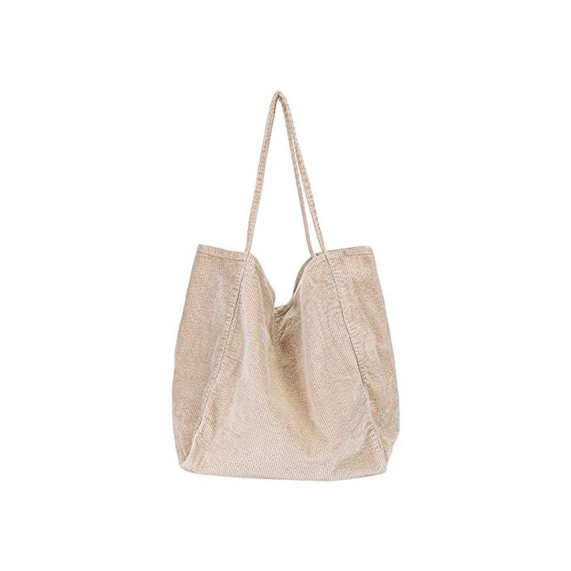 Fashion HALOViE Bolso de Hombro para Mujer Chica Bandolera Bolsa de Pana Gran Capacidad Retro Casual Moda Bolsos de Compras Trabajo Escuela Playa Viaje