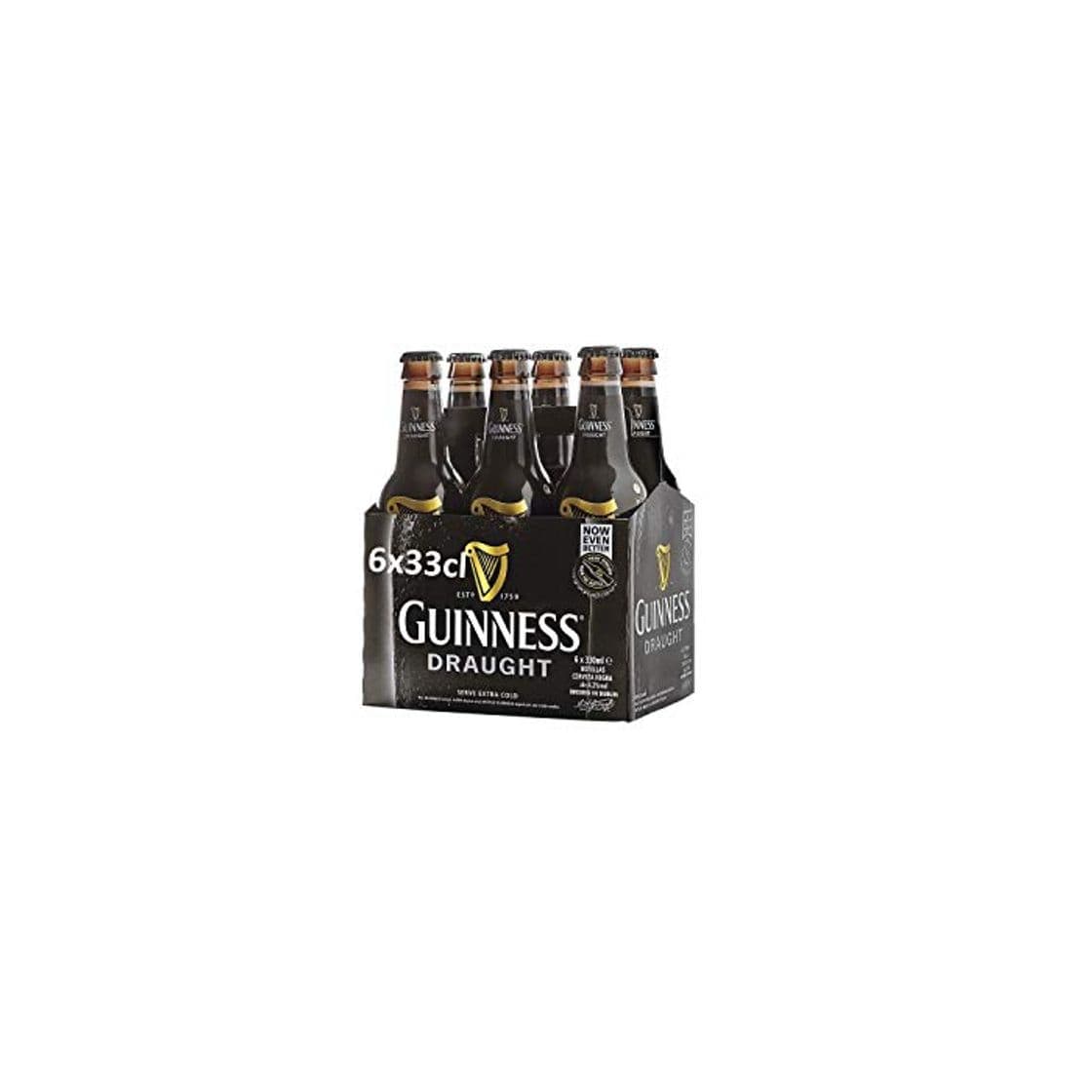 Product Guinness Draught Cerveza - Pack de 6 Botellas x 330 ml -