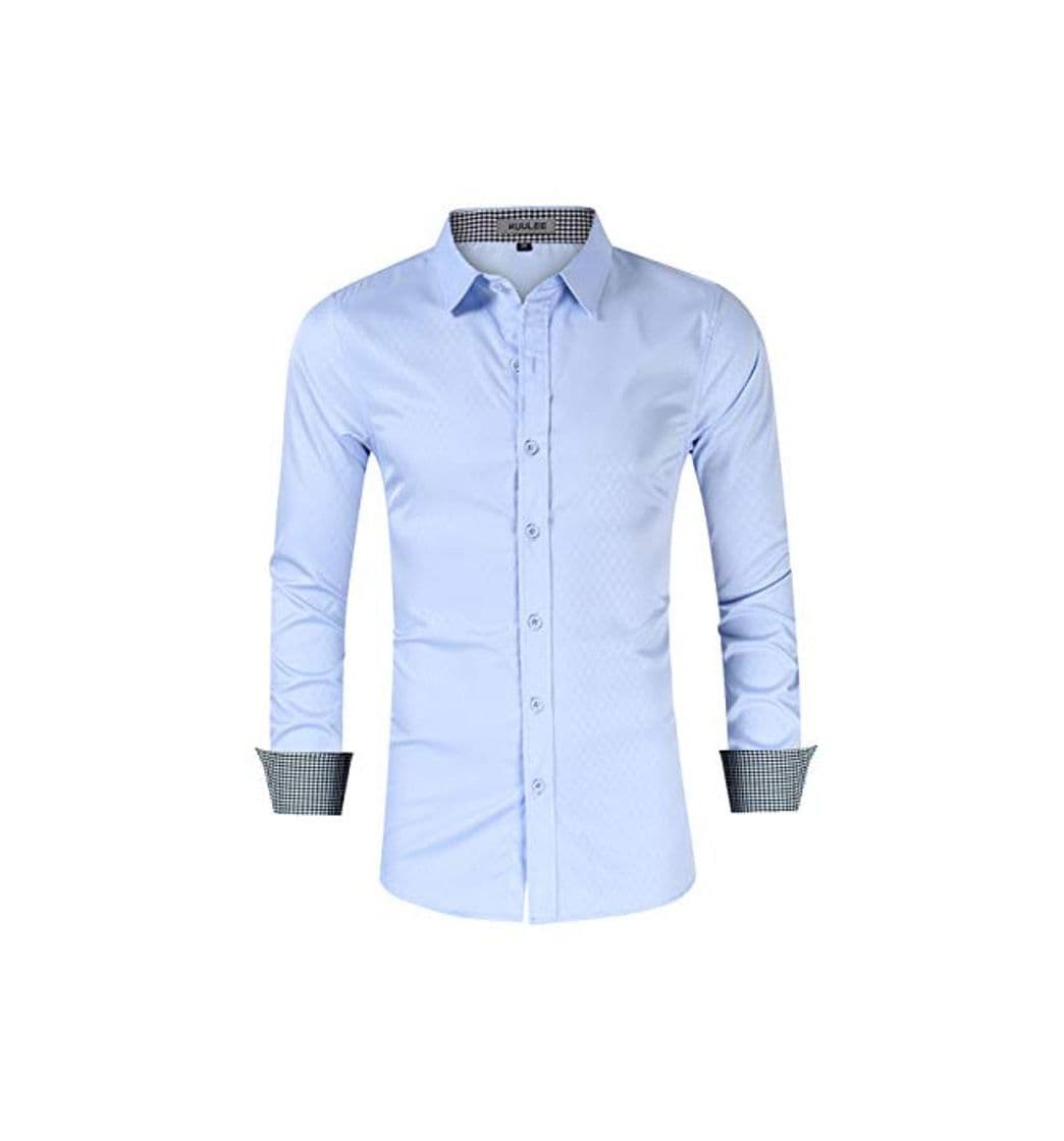 Producto KUULEE Hombre Camisa Manga Larga Slim Fit Camisa Vaquera