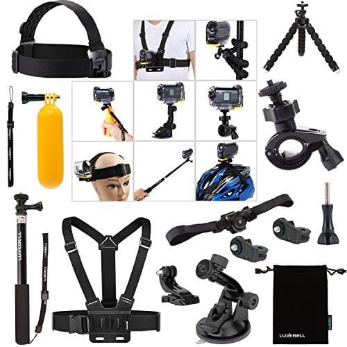 Electronic Luxebell 14en1 Kit de Accesorios Deportivos Bundle para Sony Accion Cam, Monte