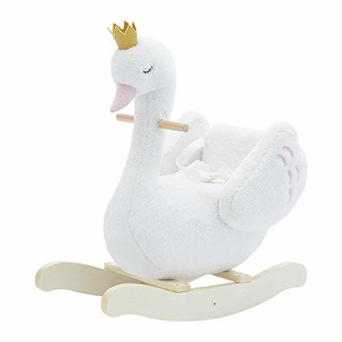 Product TONGSH Peluche Caballo Mecedora Cisne de Madera Balancín Bebé Cabalgar Animal Chica