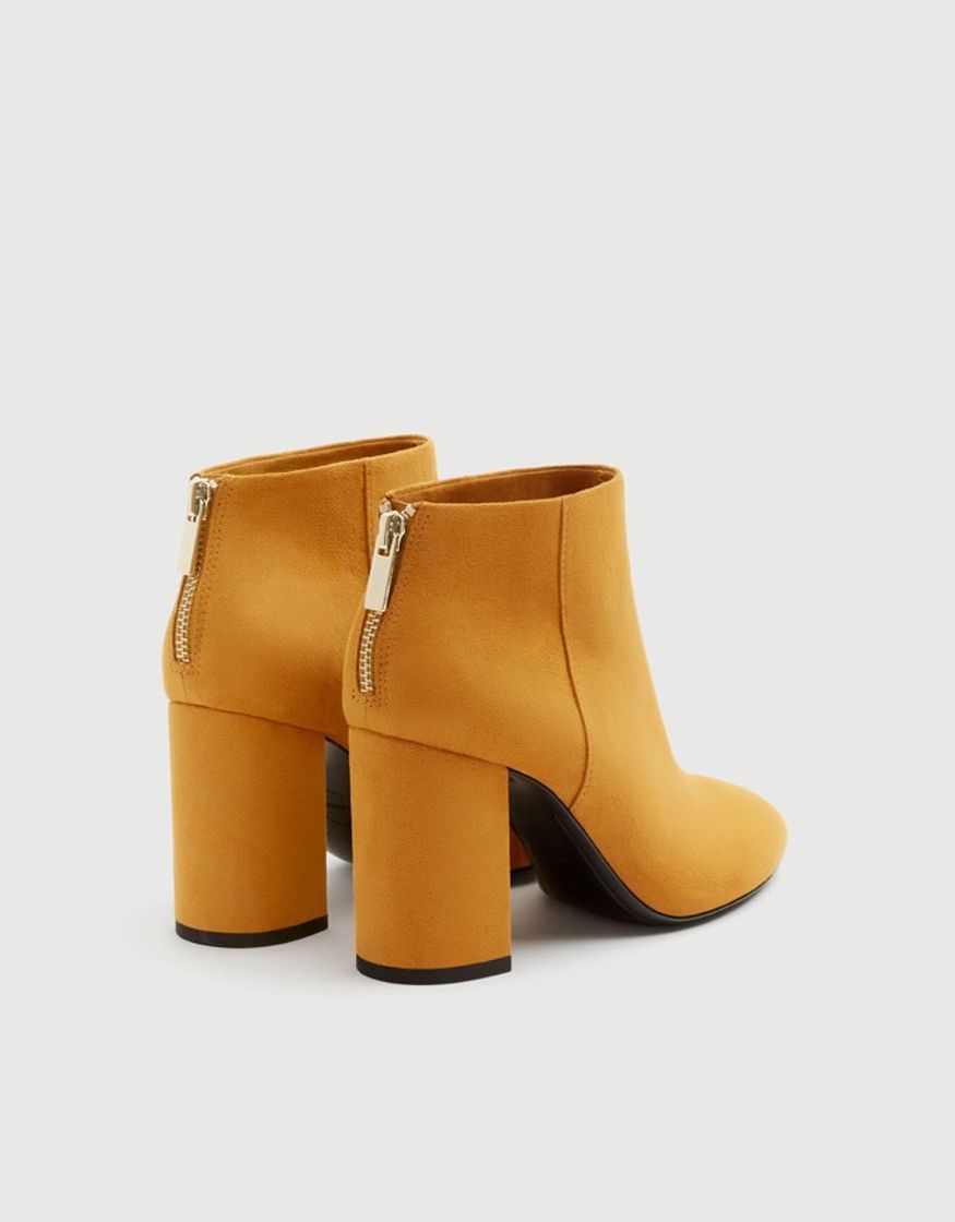 Fashion Pull&Bear faux suede mid heel boots in tan