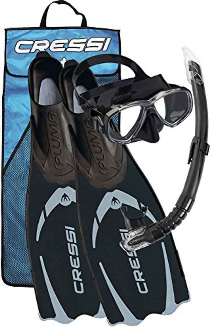 Producto Cressi Pluma Pack de Snorkel, Unisex, Negro