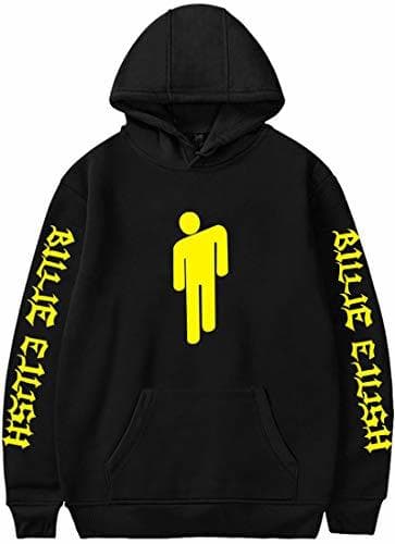 Product FLYCHEN Mujer Sudaderas con Capucha Color Sólido para Mujer Billie Eilish Hip-Hop