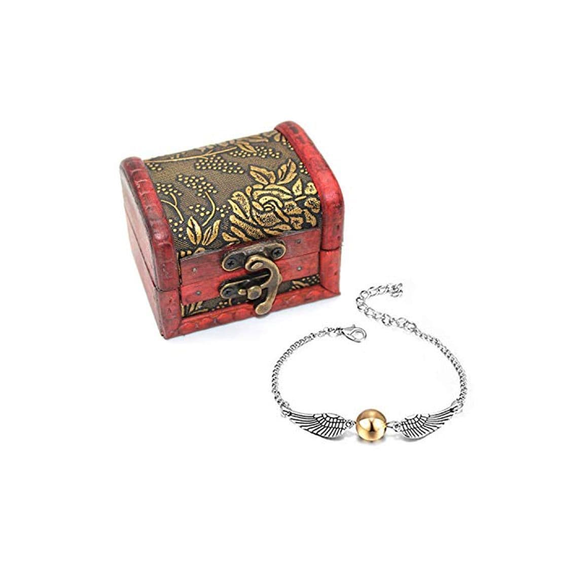 Fashion 4 UNIDS Harry Potter Inspired Necklace Set Gold Snitch Bracelet con Caja de Regalo para la colección o Decoraciones de los fanáticos de Harry Potter