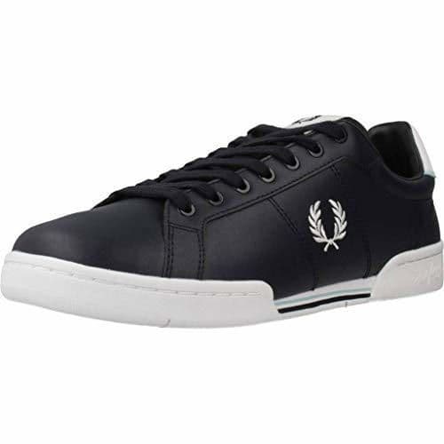 Moda FRED PERRY B722 Leather Zapatillas Moda Hombres Azul