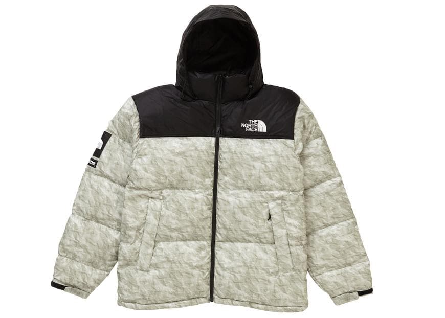 Fashion Supreme The North Face Paper Print Nuptse Jacket Paper Print 