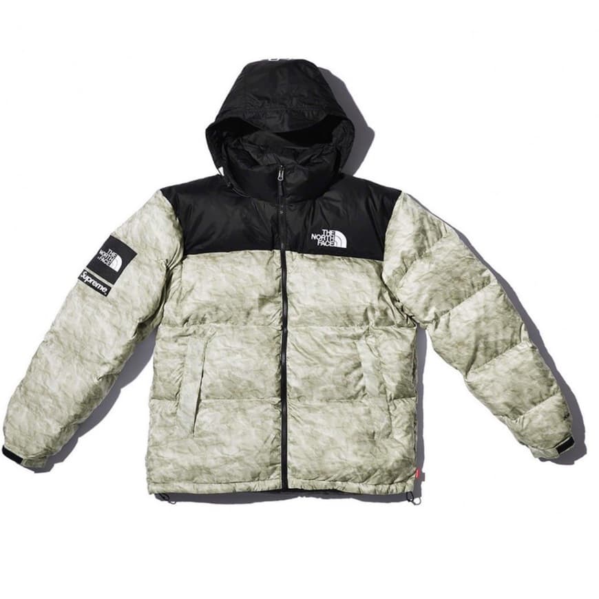 Moda Supreme The North Face Paper Print Nuptse Jacket Paper Print 