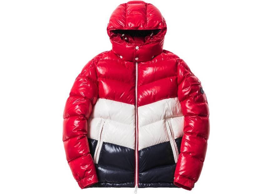 Moda Kith Moncler Rochebrune Classic Down Jacket Red/White/Navy

