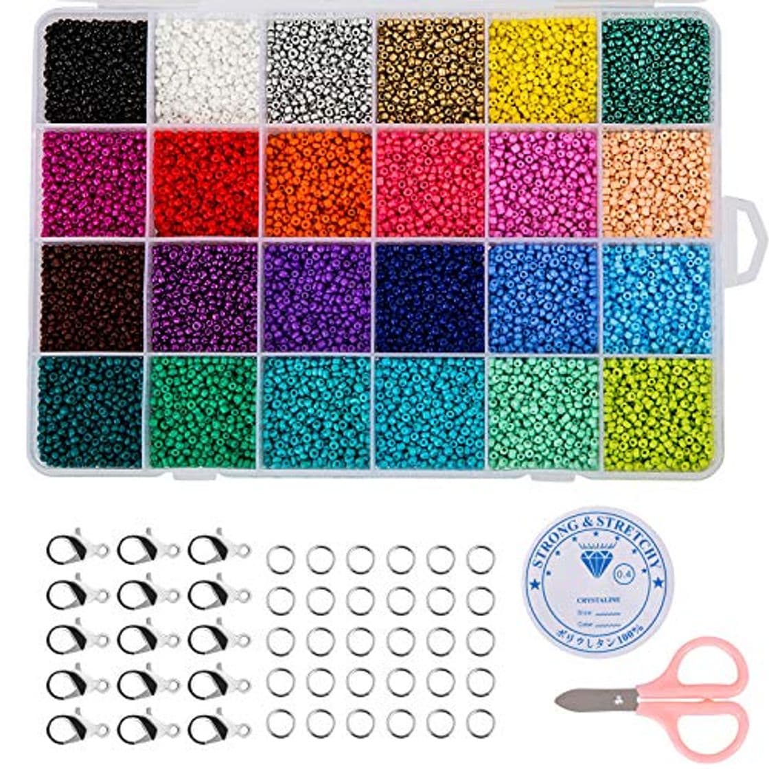 Place Naler Cuentas de Colores 2mm Mini Cuentas y Abalorios Cristal para DIY