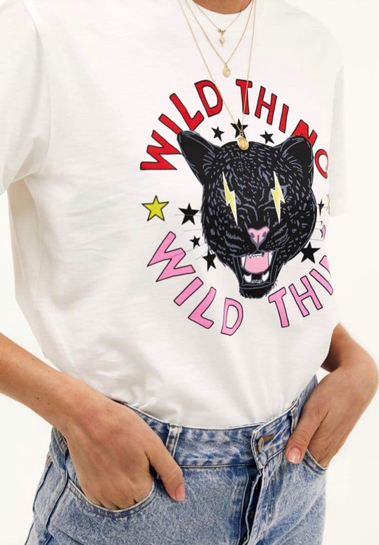 Moda Loavies off white panther statement tee 