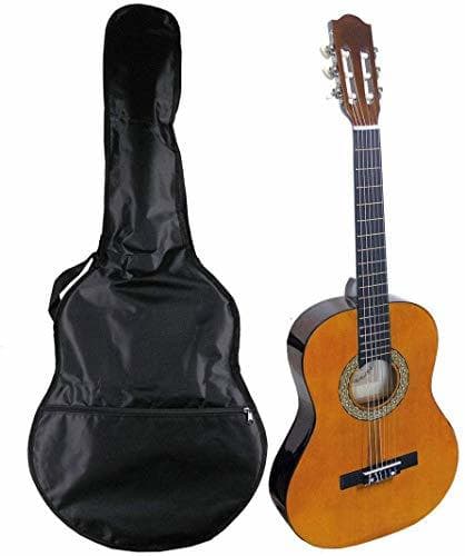 Electronic NAVARRA NV11 - Guitarra clásica 4/4 honey con bordes negro incl. funda