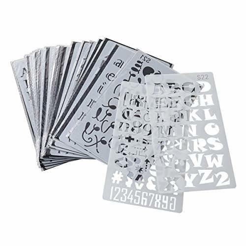 Product SUPVOX 24PCS Plantilla de pintura hueca Número de planificador de letras plantillas