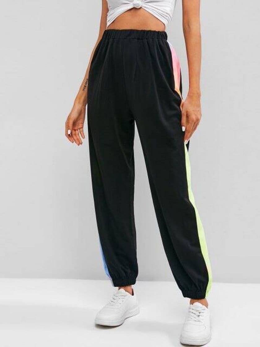 Fashion Tie Dye Side Pull On Jogger Pants - Black Xl