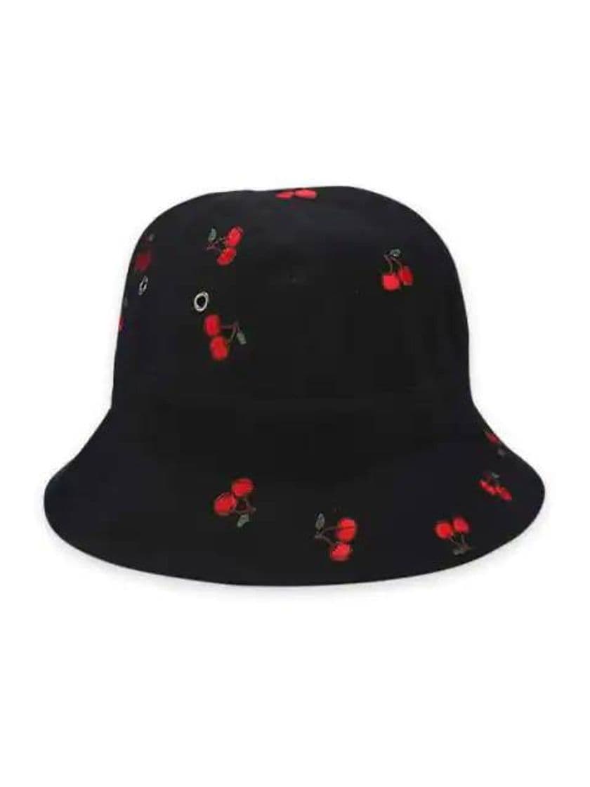 Moda Embroidery Cherry Bucket Hat - Black

