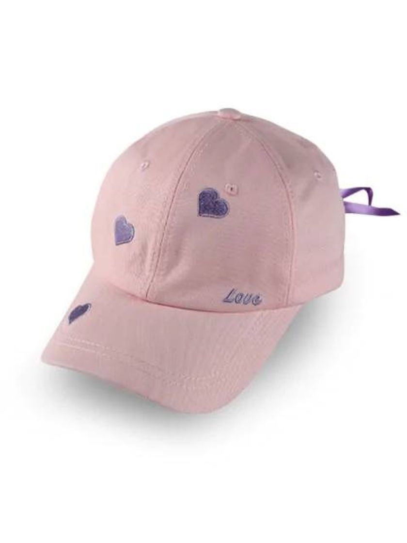 Fashion Heart Letter Embroidered Baseball Hat - Pink

