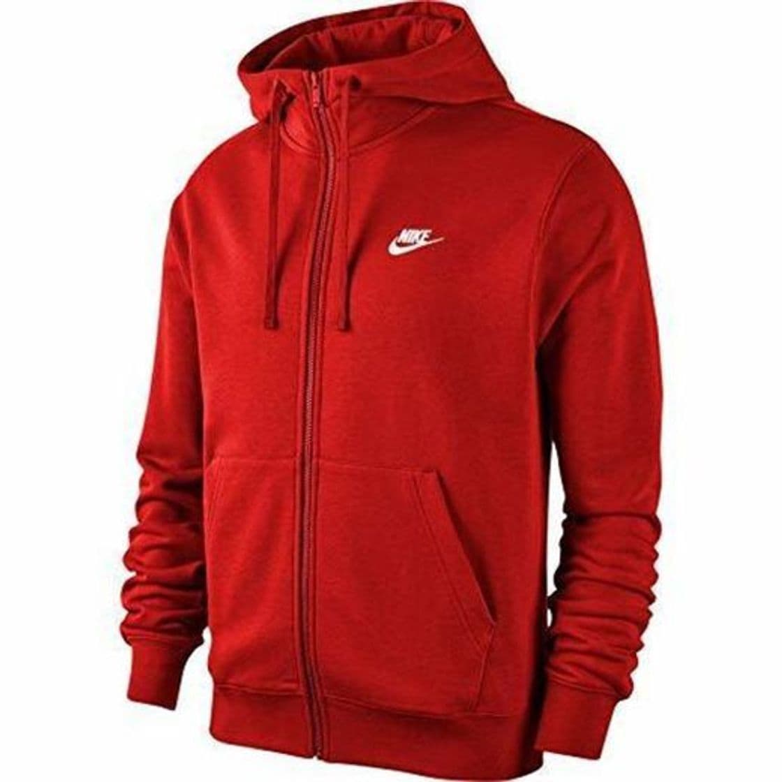 Fitness Nike Club Hoodie Ft Sudadera con Capucha y Cremallera Completa, Hombre, Rojo