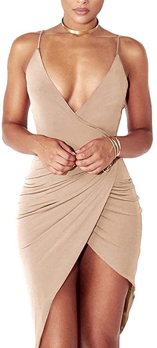 Producto DRESHOW Women's Sexy Deep V Neck Sleeveless Spaghetti Strap Bodycon Wrap Dress