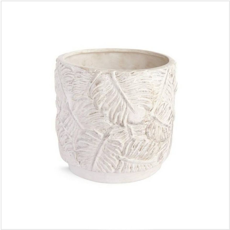 Moda PRIMARK Vaso planta textura folhas branco