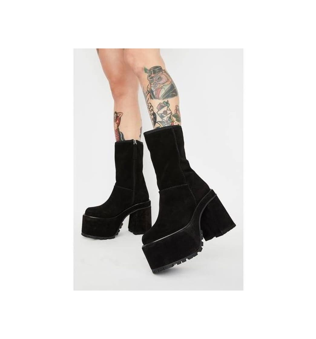 Product Current Mood Chunky Platform Lace Up Ankle Boots Tonal Black