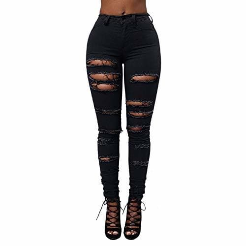 Product Mibuy Mujer Pantalones Vaqueros Rotos Mujer Elasticos Skinny Push Up Pantalones De